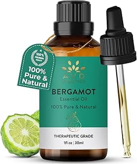 AVD Organics Bergamot Essential Oil 30ml - 100% Pure & Natural Essential Oil Therapeutic Grade for Aromatherapy, Diffuser, Home Fragrance Soap & Candle Making- 1 fl. Oz
