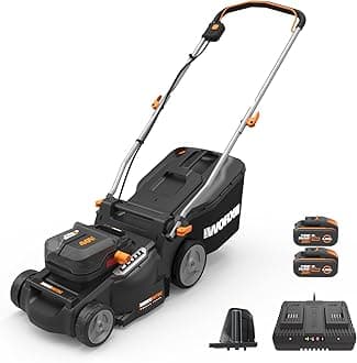 WG737E 40V 37cm Cordless Lawnmower – Ideal for Medium to Large Gardens (300-550㎡) – Includes 2x 4.0Ah Batteries & Charger – IntelliCut™ Tech, Mulching & Bagging, Adjustable Height, PowerShare