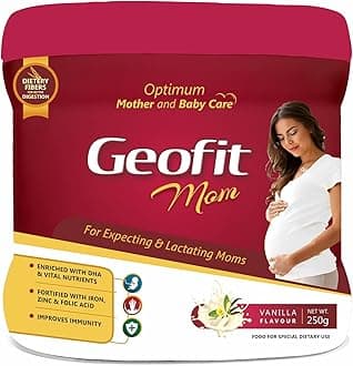 Geofit Nutritional Powder for Pregnant & Lactating Women – Pack of 2 (250g Each, Vanilla) | With DHA & Key Nutrients for Mother & Baby | Supports Digestion, Gut Health & Baby’s Birth Weight