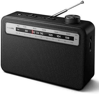 Portable Radio AM/FM with Speaker, AC OR Battery AM FM Powered Radios for Travel with 3.5mm Headphone Jack and Frequency Tuner, Telescopic Antenna