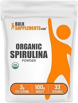 com Organic Spirulina Powder - Superfood, Green Spirulina Powder, Herbal Supplement - Vegan-Friendly, 3g per Serving, 100g (3.5 oz) (Pack of 1)