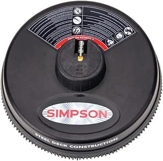 SIMPSON 80165, Rated Up to 3600 PSI Universal 15" Steel Surface Scrubber for Cold Water Pressure Washers, Plain