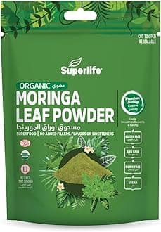Organic Moringa Leaf Powder | Supports The Skin's Immune Health | Helps To Improve Moderate Mood | No Added Fillers, Flavors Or Sweetness | Gluten-Free | Dairy-Free | 200 Grams