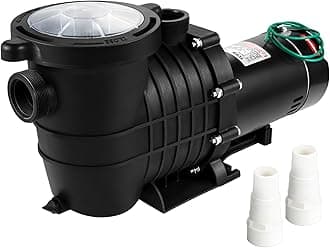 1HP Swimming Pool Pump, Dual Voltage 110V/220V, Circulates 5544GPH for Efficient Water Movement Above Pools, Includes Strainer Basket & Two 1-1/2'' NPT Connectors
