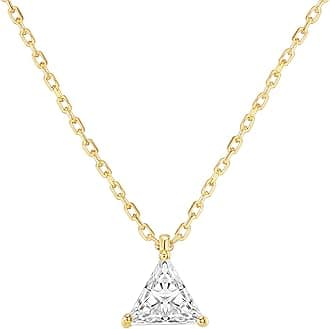 PAVOI 14K Gold Plated Cubic Zirconia Diamond Pendant Necklace for Women | Adjustable Slider