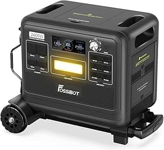 FOSSIBOTF2400 Portable Power Station 2400W (4800W Peak),2048Wh LiFePO4 Battery Solar Generator with 1100W AC & 500W Solar Charging,APP Control,1.5H Fast Charging,for Home,Camping,RV(with Hand Truck)