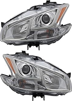 For Nissan Maxima Headlights Lamps Set 2009 2010 2011 2012 2013 2014 Halogen Driver and Passenger Side