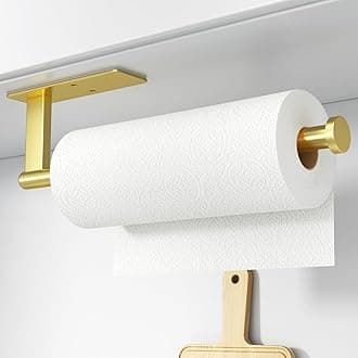 Paper Towel Holder Under Cabinet - Self-Adhesive or Drilling, Kitchen Roll Holder Wall Mounted, Towel Rack for Organization and Storage, Stainless Steel Kitchen Paper Roll Holder