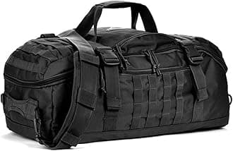 Travel Duffle Bag Backpack for Men - Large Tactical Bags Weekender Gym Bag for Overnight Traveling Military Workout Deployment Sports (Black, 25L)