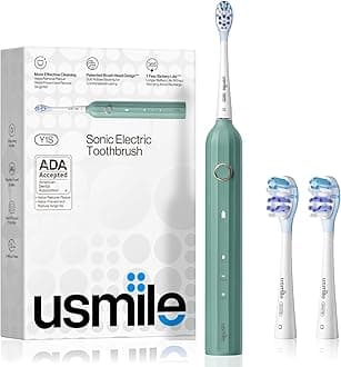 usmile [ADA Accepted Electric Toothbrush, Type-C Rechargeable Sonic Toothbrush for Adults with 2 Brush Heads, 1 Charge Lasts for 180 Day, Whitening Powered Toothbrush with Smart Timer, Y1S Green