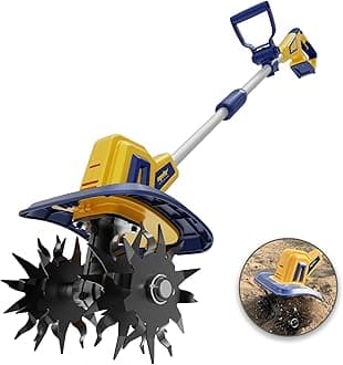 - Cordless Tiller Cultivator Compatible with Dewalt 20V Battery(Tool Only), Electric Garden Tiller w/270 RPM, 48 Steel Tines, 8.7" Tilling Width, 6.3" Depth, Portable Rotary Tiller
