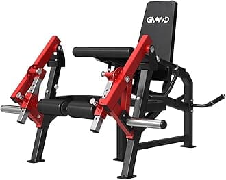 Gmwd Leg Extension And Curl Machine, Single Extension, Lying Curl, Standing Adjustable Exercise Bench With Plate Loaded, Machine Home Gym, Red