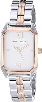 Anne Klein Women Japanese Quartz Dress Watch with Metal Strap, Silver, 14 (Model: AK/3775SVRT)