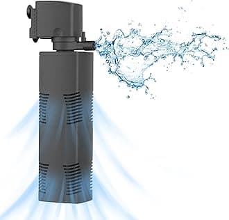 TARARIUM Fish Tank Filter Small Pond Filter for 100-200 Gal. Tank Crystal 420GPH Biochemical Filtration Powerful Submersible Water Pump Large Aquarium Accessories Air Supply