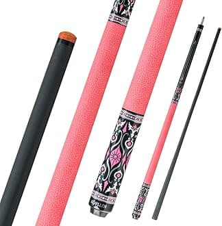 KONLLENPink Carbon Fiber Pool Cue Stick for Women 58" Low Deflection Pool Sticks with 12.5mm Tip