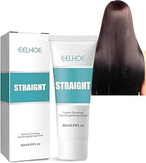 Keratin Correcting Hair Straightening Cream,Eelhoe Straight Hair,Protein Cream, Silk & Gloss Repair Damaged Hair, Curly (1Pcs) 1P