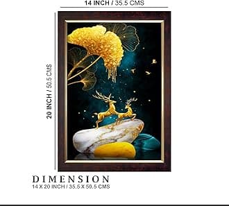 Dharvika Innovations Deer Photo Frame, Copper Gold, Sparkle Coated Lamination 15509 14 x 20 Inch