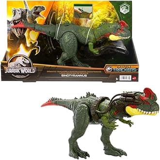 Jurassic World Dominion Gigantic Tracker Sinotyrannus Large Dinosaur Figure with Attack Motion & Tracking Gear, Toy Gift with Physical & Digital Play​