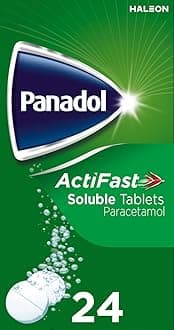 – ActiFast Pain Relief Tablets, Soluble Paracetamol Tablets, Backache and Sore Throat, Pack of 24