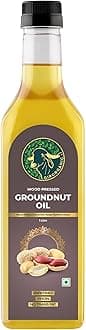 GirOrganic Ground Nut Oil 1 Litre | Cold Pressed Groundnut Oil | Kacchi Ghani Virgin Oil | Unrefined & Unfiltered | Natural Cooking Oil | Extracted Using Wood Press | PET Bottle