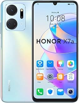 HONOR X7a Mobile Phone Unlocked, 6.74-Inch 90Hz Fullview Display, 50MP Quad Camera with 5330 mAh Battery, 4 GB+128 GB, Android 12 Titanium Silver