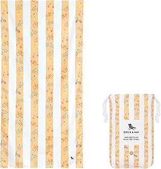 Dock & Bay Kid's Towel - for Beach Use - Quick Dry, Sand Free - Compact, Lightweight - 100% Recycled - Includes Bag - Bike Bike Baby, Large (160x90cm, 63x35)