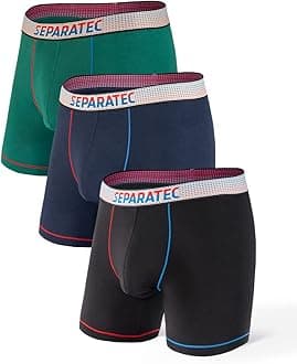 Men's Dual Pouch Underwear Single-Sided Moisture Transported Boxer Briefs 2-3 Pack