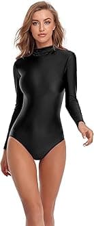 Speerise Long Sleeve Adult Ballet Dance Leotards for Women, New Black, Large