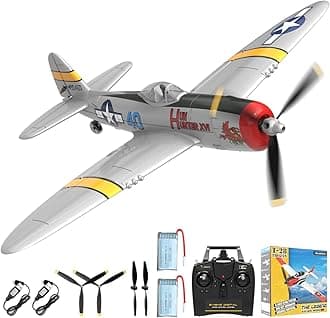 CKYSCHN P47 Warbird RC Plane 4CH, Aerobatic RC Airplane with 3 Level Mode to Learn Flight, RC Plane with X-Pilot Stabilization for Beginners Adults, 2.4GHz 6-Axis Gyro