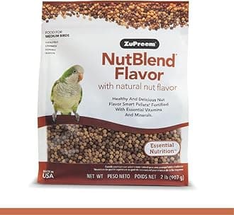 NutBlend Smart Pellets Bird Food for Medium Birds, 2 Pound Bag - Made in USA, Daily Nutrition, Essential Vitamins, Minerals for Cockatiels, Quakers, Lovebirds, Small Conures
