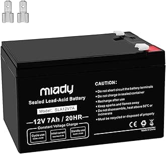 Miady 12V 7Ah Rechargeable Sealed Lead Acid Battery (1 Pack)