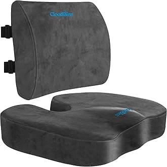 Seat Cushion,Office Chair Cushion,Car Seat Cushion,Lumbar Support Pillow for Office Chair,Back Support Memory Foam Pillow Coccyx Cushion for Tailbone Pain&Sciatica Pain Relief,Grey,X-Large