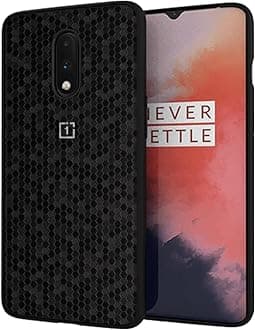 Riggear Sleek OnePlus 7 Back Cover Case (TPU+PC | Black Hive)