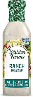 Walden Farms Near Zero Ranch Dressing - Gluten-Free, Low Carb, Keto-Friendly, Sugar-Free, Dairy-Free Creamy Ranch Flavor - 6 Pack Value Pack, 12 oz Bottles