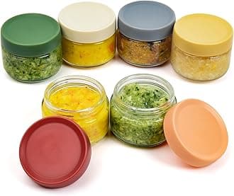 EONJOE 2 oz Glass Dressing Containers To Go Sauce Cups Mini Condiment Dip Jars with Lids Lunch Box Accessories,6-Pack