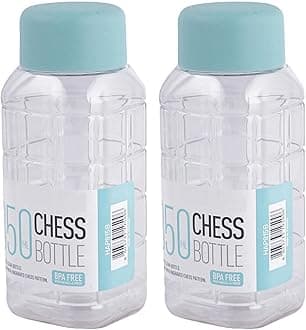 Small Bpa Free Plastic Water Bottle For office and School, Plastic PET Water Bottle For Kids & Adult- Cute Transparent Bottle For Water, Juice, Mojito (Pack Of 2, 350 ml)