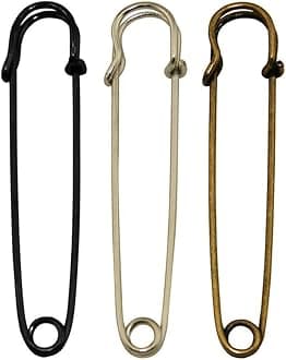 Set of 12pcs Extra-Large 4" Steel Safety Pins - Blankets, Skirts, Kilts, Crafts … (12pcs)