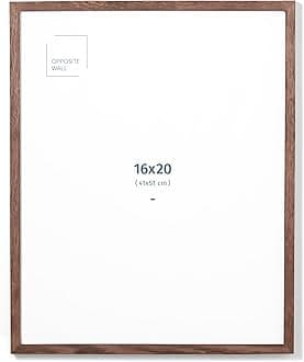 Opposite Wall - 16x20 in - Dark Solid Oak Wood Picture Frame - Lightweight, Versatile & Shatterproof - Wall Hanging Poster or Photo Frame - Wall Decor for Office, Gallery & Home
