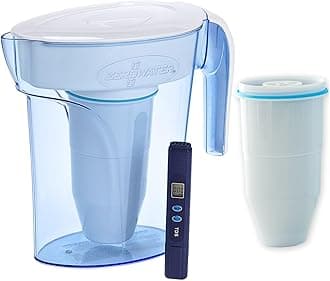 ZeroWater 1.4 litres Water Filter Jug Combo with 2x Advanced 5 Stage Filter, 0 TDS, NSF certified, Reduces Fluoride, Chlorine, Lead and Chromium, Water Quality Meter included