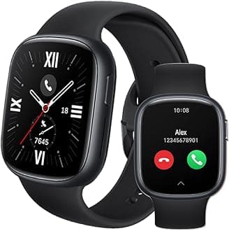 WATCH 4 SmartWatch, Bluetooth Calling, 1.75 inch AMOLED, GPS, 14 Days Standy, Spo2, Heart Rate and Stress Monitor, 5ATM, Compatible with Android and iOS, Black