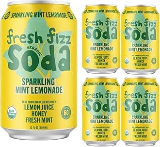 Sodas Organic Soda - All Natural Soda Sweetened With Honey, Flavors Include Sparkling Juices and Soda Pops Like Cola and Ginger Ale - No Stevia Aftertaste, Made With Real Food Ingredients. Great For Paleo And SCD Diets (4-pack, Sparkling Mint Lemonade)