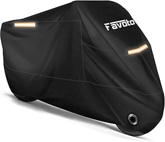 Favoto Motorcycle Cover Waterproof Outdoor Night Reflective All Season Rain Sun Dust Protection Universal Fit Powersports Vehicle Cover with Lock-Holes Fits up to 104" Motorcycles