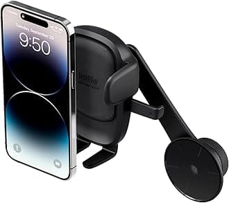 Easy One Touch 6 Vehicle Screen Car Phone Mount - Universal Cell Phone Holder for iPhone, Google, Samsung, Moto, Huawei, Nokia, LG, and All Other Smartphones Black