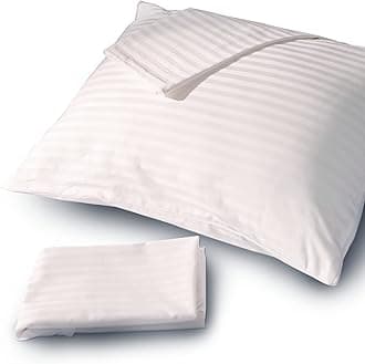 FeelAtHome 100% Cotton 300 Thread count Pillow Cover with Waterproof Zipper-20 x 36 Inches (Pack of 10, King) - Noiseless Pillowcase Covers - Zippered Breathable Pillow Case