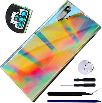 Galaxy Note 10 Plus Back Glass Replacement Door Panel Cover for Samsung Galaxy Note10+ 5G 6.8" N976U SM-N975F N975U Back Cover Housing with Tape Repair Part (Not for Note10) (Aura Glow)