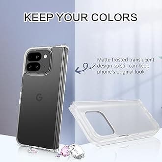 BENTOBEN for Google Pixel 9 Pro Fold Case, Transparent Matte Reveal Logo Slim Thin Shockproof Anti-Yellow Lightweight Women Men Boys Girls Protective Phone Cover Cases for Pixel 9 Pro Fold 8.0", Clear