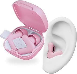 Alpine Silence Earplugs for Sleep, Focus & Travel - V-Shape Snug Fit & Soft Oval Tips – 4 Sizes XS/S/M/L - Comfortable, Reusable Hearing Protection - up to 25dB – Pink