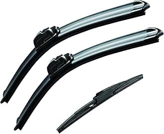 MOTIUMPremium All-Season Windshield Wiper Blades for Mazda CX-5 2013-2016, Hyundai Santa Fe 2007-2012, 2 front and 1 rear (pack of 3) (24"+18"+14")
