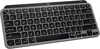 MX Keys Mini for Mac Minimalist Wireless Keyboard, Compact, Bluetooth, Backlit Keys, USB-C, Tactile Typing, Compatible with MacBook Pro & Air,iMac,iPad - Space Grey