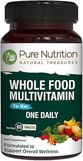 Whole Food Multivitamin for Men 1500mg. ALL NATURAL PLANT BASED MENS MULTIVITAMIN | ONCE DAILY | 60 TABLETS - 2 MONTHS SUPPLY.